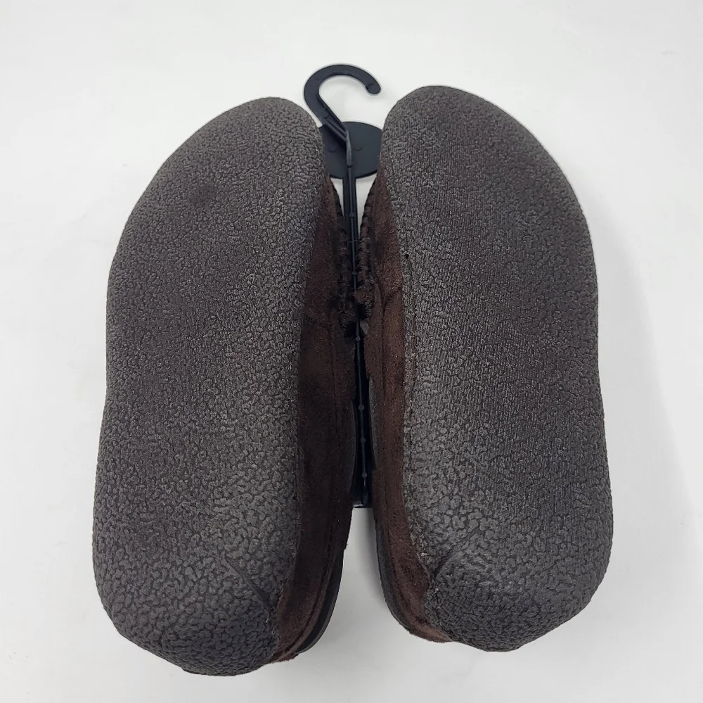 Vineyard Vines Boys‎ Size 4 Peak Plaid Moccasin Slippers Brown Suede Lined
